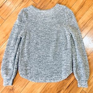 GAP cable knit thick warm sweater gray white marled style winter medium